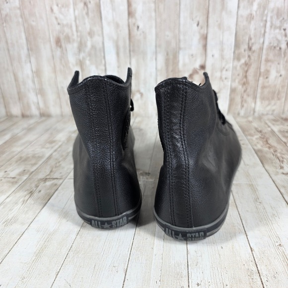 Converse Chuck Taylor All Star Leather High Top Sneakers Mens 12 Black - Picture 3 of 8